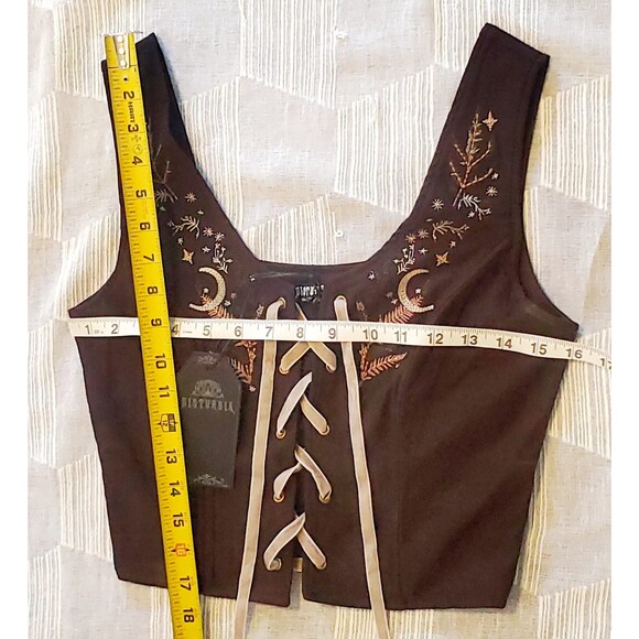 NWT Disturbia Abellona Embroidered Tie Up Corset US Size 4 - Picture 9 of 9